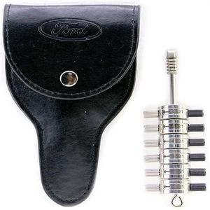 Handwerkzeuge Premium Ford Tibbie Schlüsselschloss-Pick-Decoder 6-Zylinder-Lesegerät Kfz-Schlosserwerkzeuge mit Lederetui2397