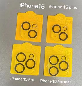 10pcs Full Cover Yellow Transparent Camera Lens Tempered Glass Soft Screen Protector For iPhone 15 15promax 15pro 14 13 12 11 Mini Protective Film for iphone