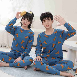 Pajamas Baby Boys Pajamas Autumn Long Sleeved Children's Clothing Sleepwear Teen Pajama Cotton Pyjamas Sets For Kids 9 10 12 14 16 Years