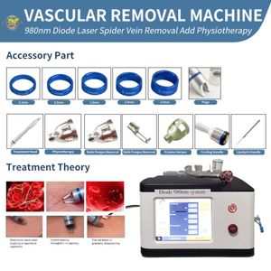 Bantmaskin 6 i 1 spindelborttagning 980 nm diodlaser varicos vener Vaskulär borttagning 980 nm våglängd 100J 60W