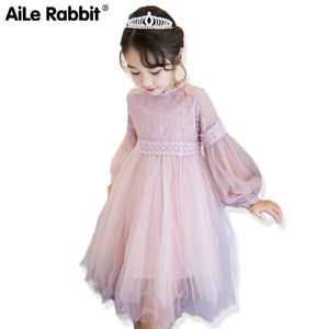 Платья для девочек, модное платье для девочек, розовая, белая газовая юбка принцессы, детская одежда, детская одежда, осенне-летние праздничные платья