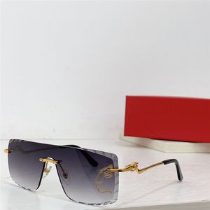 Novos óculos de sol quadrados de design de moda 0420o semos de armação de metal lentes de estampa de animal lentes de estampa de animal simples e popular estilo UV400 de proteção ao ar livre óculos de proteção