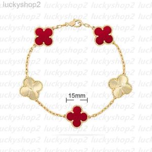 Van 4/four Leaf Cleefly Clover Charm 6 Colors Bracelets Bangle Chain 18k Gold Agate Shell Mother-of-pearl for Women Girl Wedding Wholesaleebcaa