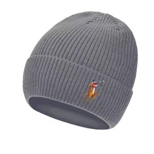 Designer ull stickad hatt damer polo broderad hatt mössa mössa vinter varm hatt för män födelsedagspresent hatt födelsedagspresent