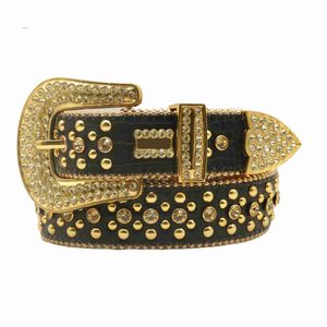 Bälten 2023 Classic Designer BB Belt Simon Belt för män Kvinnor Shiny Diamond Belt Black On Black Blue White Multicolour With Bling Rhinestones As Gift G55a