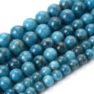 Natural Stone Blue Apatite Beads Round Loose Spacer Bead for Jewelry Making DIY Charm Bracelet 6/8/10mm