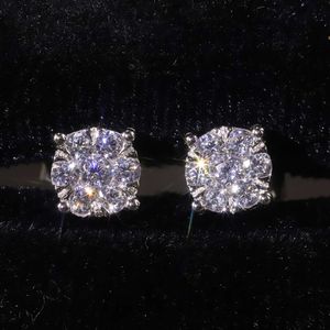 Su205 Abiding Jewelry Factory Wholesale 1ct Natural Si Diamond Stud 9k 10k 14k 18k Solid Gold Real Cluster Earrings