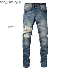 Kleidung Slim Amari Denim High Amirl Foot Designer Amirlies es Jeans am Hosen es Amis Street SLP imiri Fit Small Amiiri AM Jeans Trendy Mens Light Washed Old Lette 9HJ3