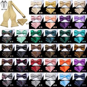 Krawatten Drop Jacquard Seide Herren Selbst Fliege Hanky Manschettenknöpfe Set Männlich Schmetterling Knoten Bowtie Großhandel für Hochzeit Business 231219