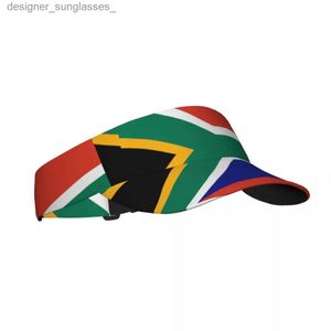 Visors Summer Sun Hat Adjustable Visor UV Protection Top Empty South Africa Flag Sport Sunscreen CL231219