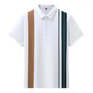 Męskie koszulki Modna moda Super duże letnie młodzież Polo Stripe T-shirt krótkie rękaw