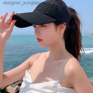 Visors femininos chapéus de sol Summer UV Protection Top chapéus de primeira linha feminino Protetor solar externo C Para esportes de tênis de golfe de tênis CL231219