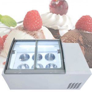 Commercial Curved Ice Cream Display Cabinet Freezer Multifunctional Popsicle Showcase Hard Ice Cream Storage Machine