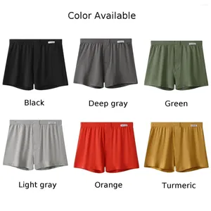 Underpants Men's Seamless Underwear Large Size Solid Boxer Briefs Bulge Pouch Shorts Trunks Elasticity Loose Panties Cotton