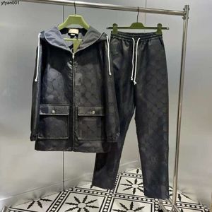 Luxury Designer Jacket Pants Suit Letter Women Hooded Jackets Sweatpants Zipper Coat Men's Tracksuit