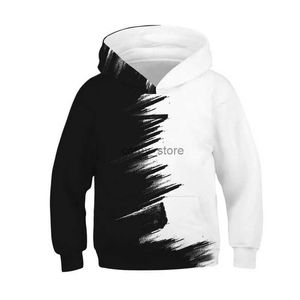 Pullover czarne białe krajobrazy 3D print dla dzieci bluzy dla nastolatków bluza dziewczyna zimowe ubrania swobodne dzieci z długim rękawem pullover topsl231215