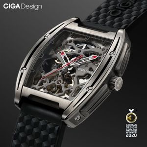 CIGA DESIGN Z Series Титановый корпус Автоматические механические наручные часы с силиконовым ремешком и одним кожаным ремешком для LJ20307r