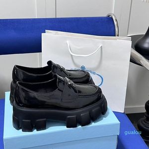 2023 Shoes Loafers Monolith Triangle Logo Black Shoe Increase Platform Sneakers