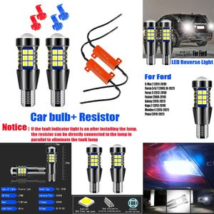 Nya dekorativa lampor 2st LED Reverse Light W16W T15 CanBus 921 Backup Lamp för Ford C-Max Fiesta 5 6 7 Focus 3 Fusion Galaxy Kuga 2 Mondeo 5 Puma