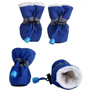 Dog Apparel 4Pcs/Lot Winter Thicken Warm Shoes Waterproof Anti-slip Pet Rain Snow Boots Puppy Chihuahua Outdoor Walking Supplies