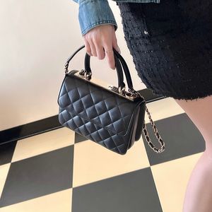 Famosa marca designer bolsa de ombro mulheres pele de cordeiro diamante treliça bolsa e sacos de mão para luxo crossbody bolsa feminina c040b com caixa