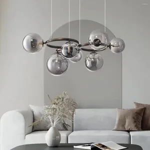Lâmpadas pendentes pós-modernas luz simples luxo mágico feijão lustre de vidro para quarto sala de estar jantar el e café