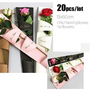 20pcs partia przenośna torba róża pojedyncza torba z kwiatami bukiet papierowe torby papierowe pudełka na kwiaty Prezenty opakowanie 277n