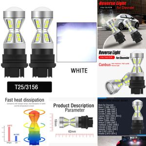 Nya dekorativa lampor 2x LED -omvänd ljuslampa T25 3156 för Chevrolet Blazer Camaro Cavalier Corvette Malibu Tahoe Colorado Volt Orlando Trailblazer