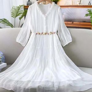 Party Dresses Premium Silk White Dress 2023 Summer Style Super Temperament Bohemian