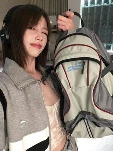 School Bags Fashion Women Backpack Aesthetic Retro Student Schoolbag Nylon Waterproof Large Capacity Shoulder Bag Leisure Travel Female 231219