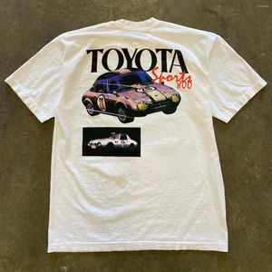 女性のTシャツY2Kハラジュクファッションカープリントビンテージシャツ女性大型ゆるい短いスリーブゴシックスタイルカワイイ服