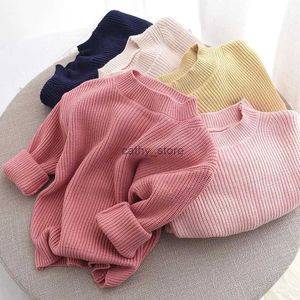Pullover 0-4Y Autumn New Baby Boys Girls Clothes Baby Sweater Toddler Knit Sweater Newborn Knitwear Long Sleeve Cotton Baby Pullover TopsL231215