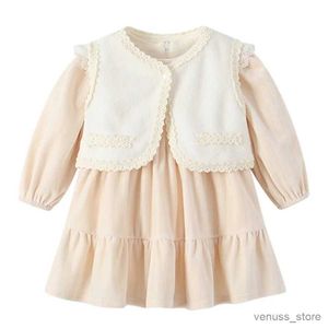 Abiti da ragazza per bambini vestito da battesimo per bambini abiti invernali ragazze principessa vestito da battesimo abbigliamento per il compleanno della festa con gilet 0-4y