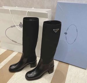 Nowy trójkąt panele boots-wysokie masa masa śladowa skórzana nylonowa podeszwa damska luksusowe projektanci wysokiej jakości moda na imprezę buty fabryczne Fabryki 180