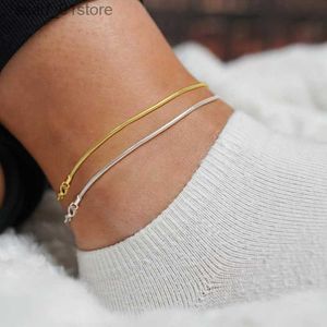 Ankletter Thin Silver Gold Color Snake Chain Anklet Rostfritt stål Justerbar kedja Ankle gåvor för kvinnor Girls benarmband smycken presentl231219