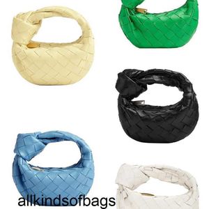 venetassbottegass Woven Jodie Handbag Black and White Yellow Blue Green Mini Dumpling Bags cy