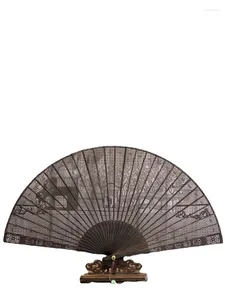 Dekorative Figuren Suzhou-Sandelholz-Fächer aus Holz, Ebenholz, chinesischer Stil, faltbar, altes Handwerk, fortschrittliche maßgeschneiderte Handwerkskunst