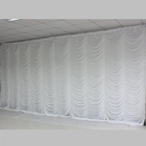 ستارة جديدة 10ftx20ft حفل زفاف مرحلة الخلفية ديكورات زفاف الستائر الستائر الخلفية في Ripple Design White Color288g