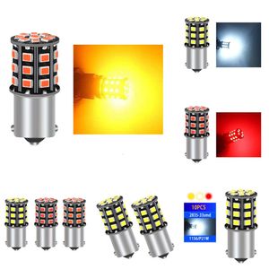 New Decorative Lights 10PCS 1156 BA15S P21W Car LED Red Stop Tail Brake Bulbs Reverse Lights Turn Signal Lamp Daytime Running Lights 33smd DC12V White