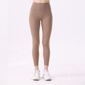 Calça legging feminina para corrida, ioga, esportiva, sem constrangimento, para senhora, cintura alta, justa, nude, fitness, exercício, academia