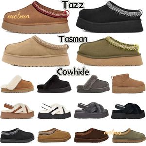 أعلى جودة Tasman Slippers Australia Designer for Women Tazz Boots Chesut Sboot Boots Fur Fur Sheeptin Booties Ultra Mini Platform