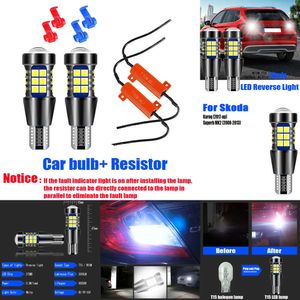 New Decorative Lights 2pcs 921 Canbus Free Error LED Reverse Light Bulbs W16W T15 Backup Lamp For Skoda Karoq Superb MK2 2008 2009 2010 2011 2012 2013