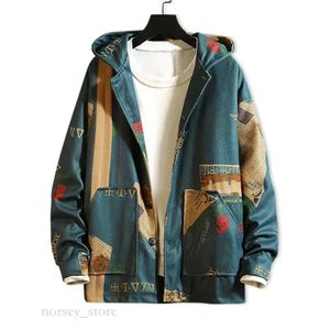 Zaful tidning Flower Letter Graphic Print Hooded Zaful jacka Bomullsmän Vintage Print Button Pocket Coat Daily Outdoor Jackets Zaful Puffer 584