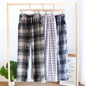 Indumenti da notte da uomo Pantaloni da pigiama da uomo Pantaloni larghi di flanella Pantaloni da casa caldi Pantaloni da pigiama Pantaloni da pigiama Plaid casual con spessore per l'inverno e l'autunno