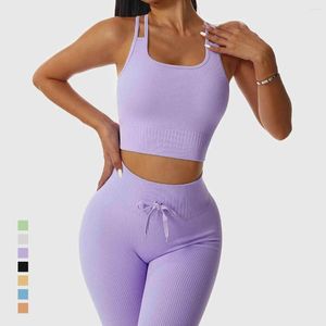 Aktiva uppsättningar 2st Energy Seamless Yoga Set Women Workout Sportwear Fitness Clothes for Clothing Gym Leggings Sport Suit