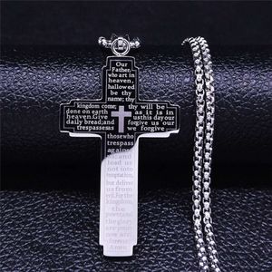 Komi 2023 New w Bible Cross Chain necklace Men's stainless steel pendant necklace Religious Prayer jewelry wholesale