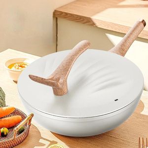 Pans Household Large Capacity Frying Pan Kitchen Non Stick Pot No Oil Fume Multifunctional Stew Gift Cookware
