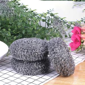 Pedler Süngerler Ovma Pedler 12 PCS Paslanmaz Çelik Örgü Tel Scourer Büyük boyutlu bilyalı fırçalar Pan Pot Diva Temizleyici Kılavuzu Mutfak 23082