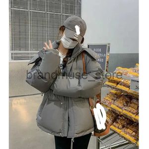 Women's Down Parkas Grey Down Jacket Women Coat Black Hooded Fashion American Streetwear Y2K Style Duck Down Feather Female Winter Short Outwear J231219