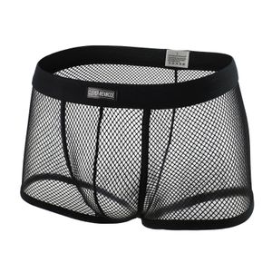 Slips Höschen CLEVER MENMODE Sexy Mesh Boxer Männer Unterwäsche Durchsichtig Transparent Low Waist Nachtwäsche Shorts Boxershorts Unterhosen 231219